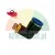 Pneumatic elbow push-in fitting with male thread, black body with blue release ring.