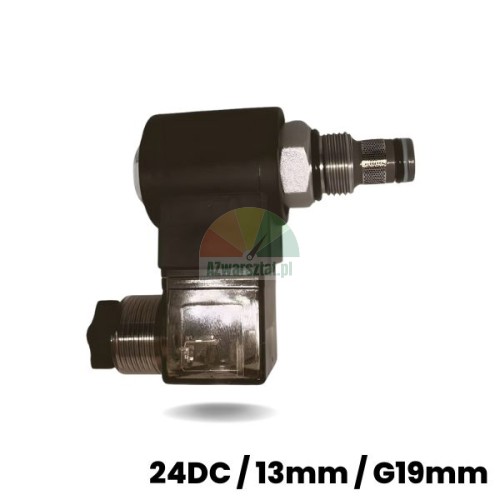 Lowering valve (19mm thread) with 24V DC solenoid coil and 13mm stem