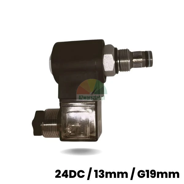 Lowering valve (19mm thread) with 24V DC solenoid coil and 13mm stem