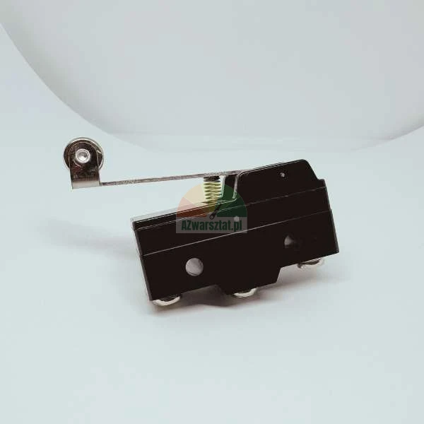 Microswitch with roller lever on a white background