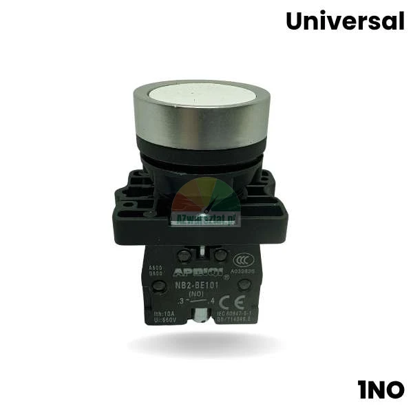 White elevator push button switch with 1 NO contact