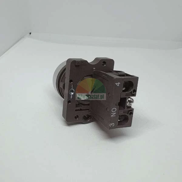 Industrial electrical contact block with 3 NO 4 terminals on a white background.
