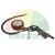 Tire pressure gauge inflator gun with analog manometer and flexible hose