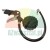 Tire inflator gun with pressure gauge and flexible hose