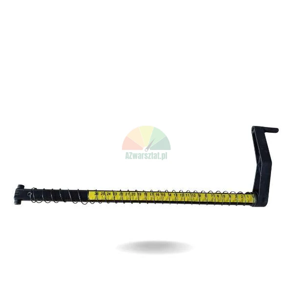 Meter arm with yellow 0-26 cm scale and black frame with spring