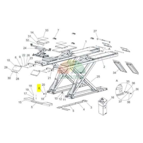 Limit switch TWS318U for Twin Busch scissor lift from 2021 - technical drawing