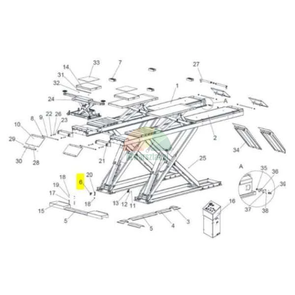 Limit switch TWS318U for Twin Busch scissor lift from 2021 - technical drawing