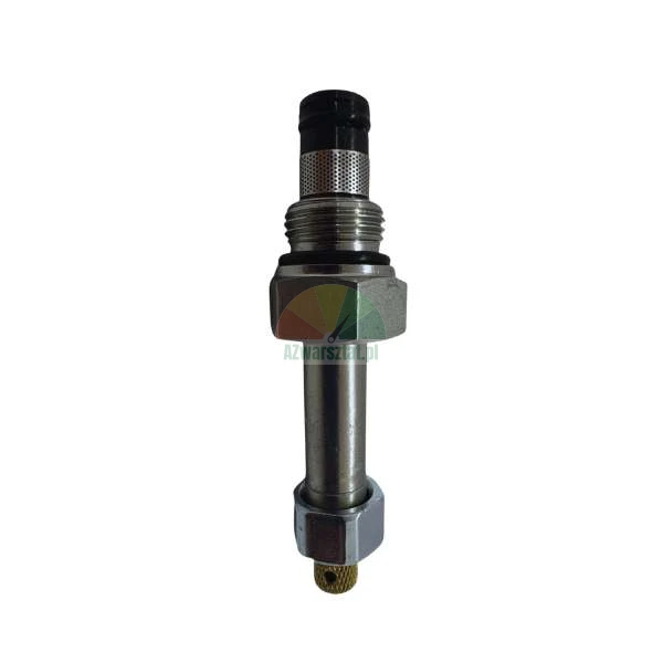 Metal industrial sensor or valve component with threads and hexagonal nut