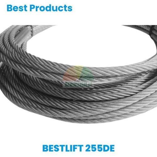 BEST LIFT 255DE steel lift cable coiled.