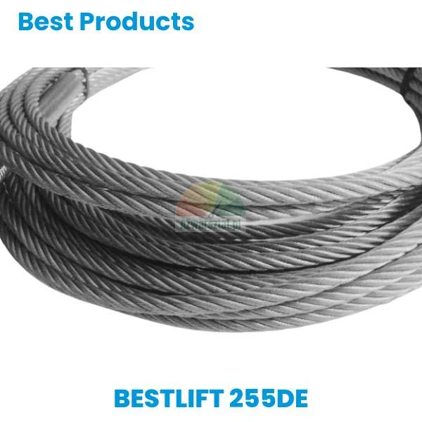 BEST LIFT 255DE steel lift cable coiled.