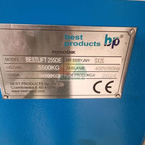 Rating plate of the BEST LIFT 255DE lift