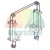 Technical drawing of a cable and pulley synchronization system for two vertical supports.