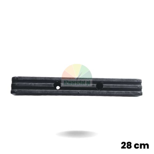 Black protective rubber pad for 2-post lift, 28 cm long with mounting holes