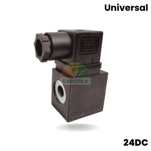 Universal 24V DC lift solenoid coil with connector black