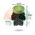 Green lift button with up arrow, 1xNO 1xNC