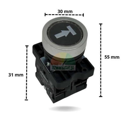 Black lift button with arrow and bar symbol 1xNO 1xNC