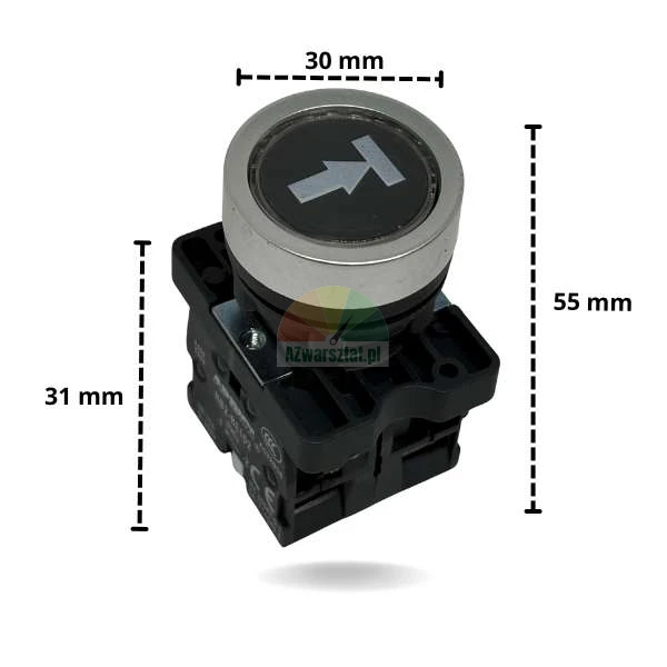 Black lift button with arrow and bar symbol 1xNO 1xNC