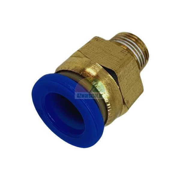 Brass straight push-in pneumatic fitting with blue release ring