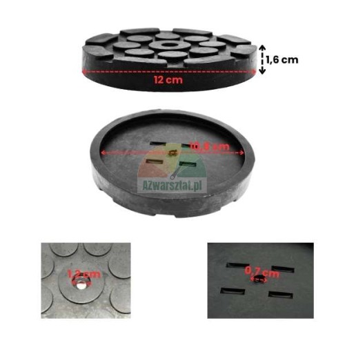 12cm jack rubber pad with one hole