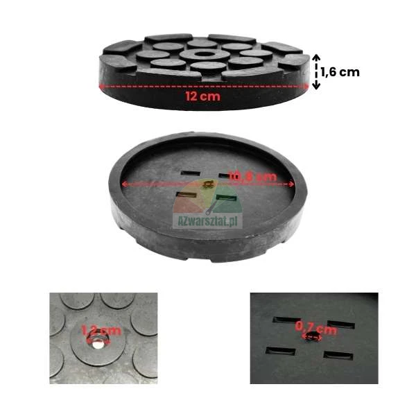 12cm jack rubber pad with one hole