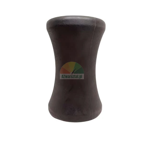 Black rubber hourglass-shaped element on a white background.