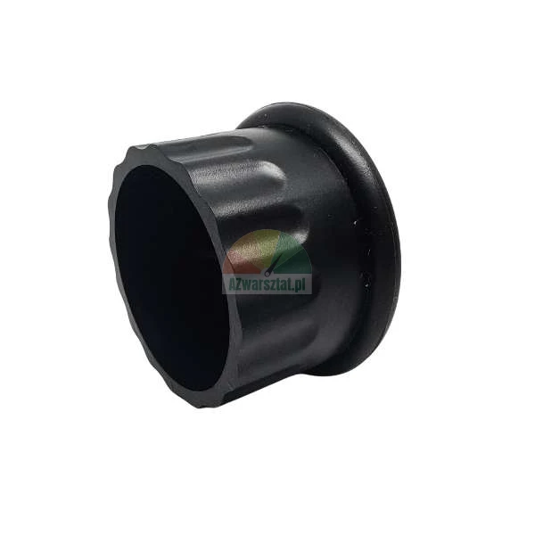 Black ribbed plastic end cap or plug for tube profiles