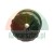 Black plastic cap or knob with a scalloped edge and ribbed interior with a center hole.
