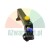 Black control handle with a yellow button and blue pneumatic fittings on a white background.