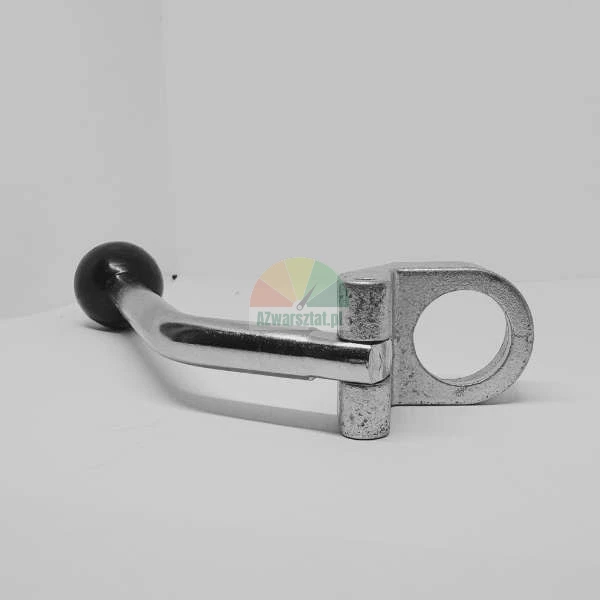Metal side latch with black ball knob for trailer boards.