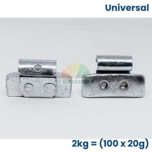 Clip-on wheel balancing weights for steel rims universal 100 pieces x 20g pack 2kg