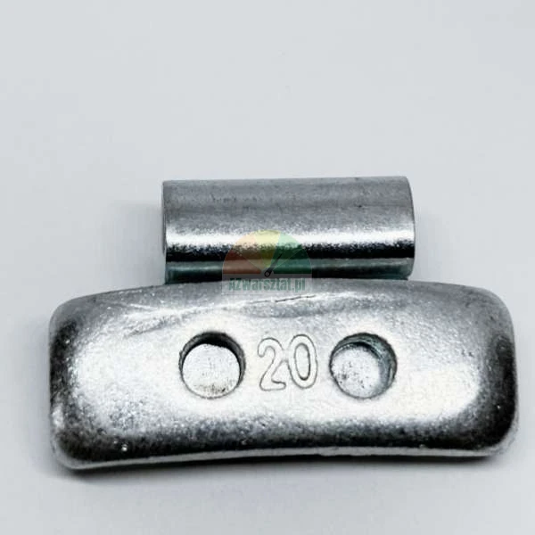 Silver 20g clip-on wheel balance weight for steel rims
