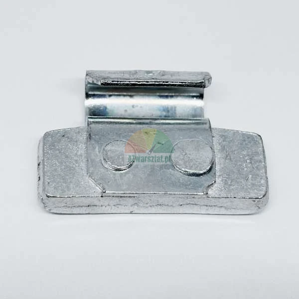 Metal mounting clip, galvanized structural element with a hook on a white background