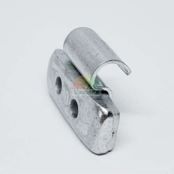 Clip-on wheel balance weight with a metal hook for rim balancing