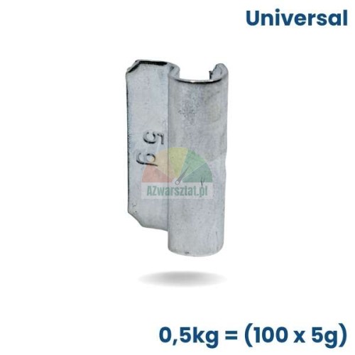 Universal 5g knock-on wheel weight for steel rims, 100 pieces pack 0.5kg