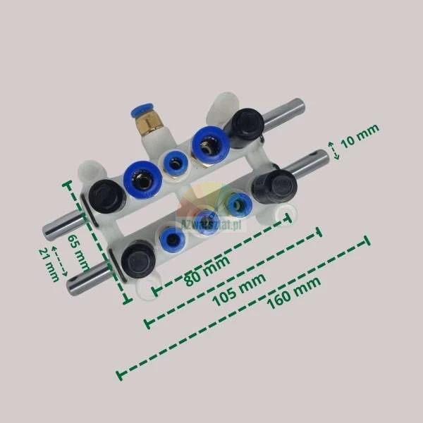 White valve block air distributor type D-2 with dimensions