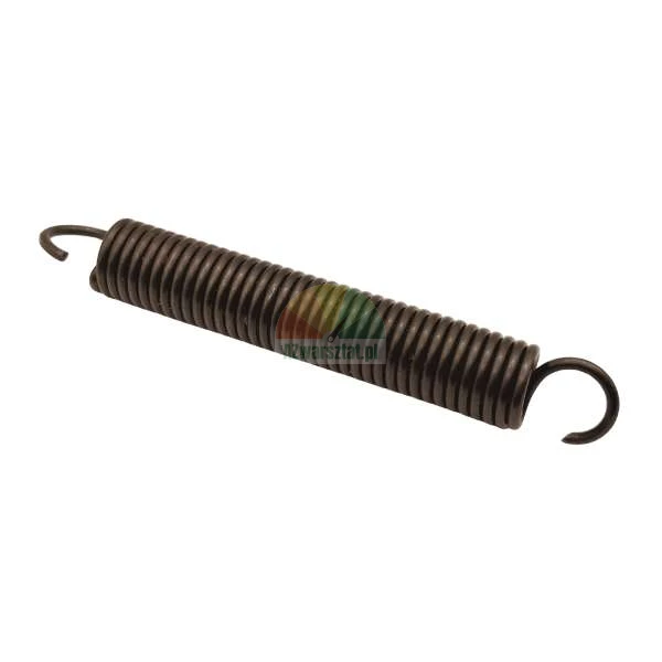 Black metal extension spring with hooks on both ends
