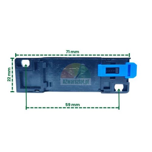 DIN rail socket for 8-pin time relay with dimensions