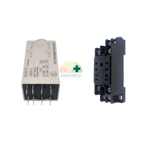 Time delay relay 8-pin 24V DC 10s with DIN rail socket