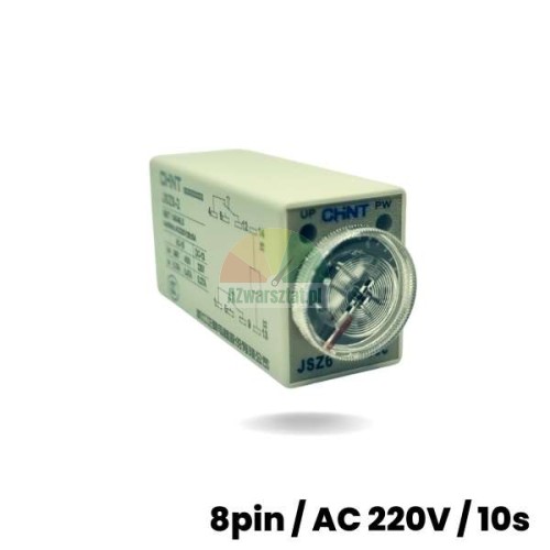 Time relay AC 220V 10s 8 PIN CHINT JSZ6 with setting dial.