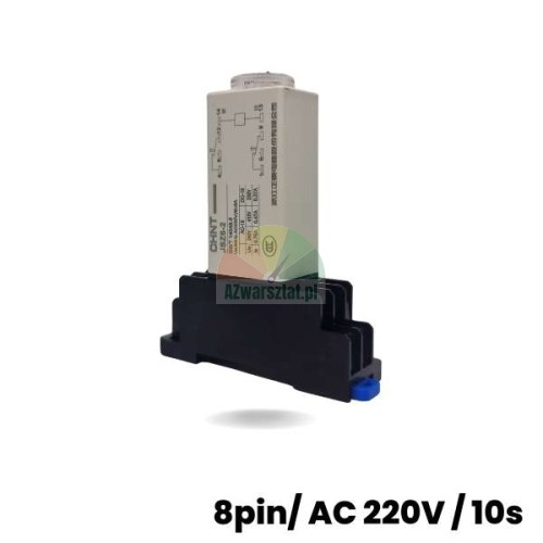8-pin 220V AC 10s time relay with DIN rail socket