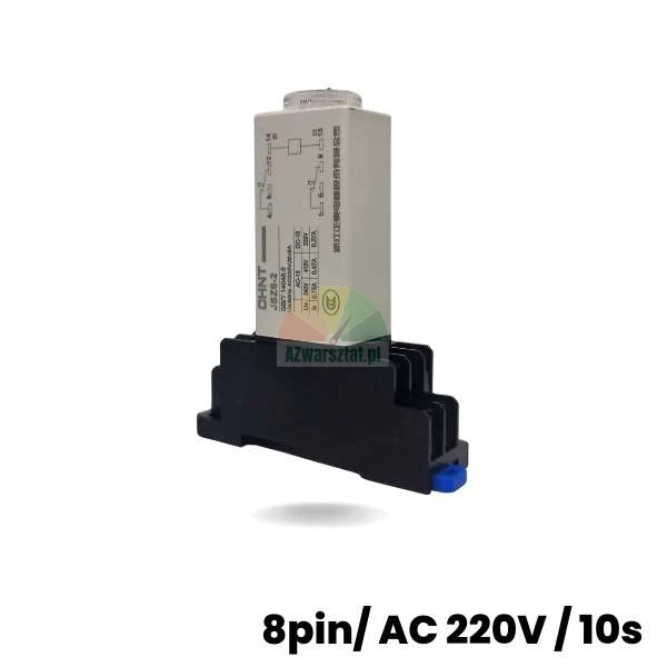 8-pin 220V AC 10s time relay with DIN rail socket