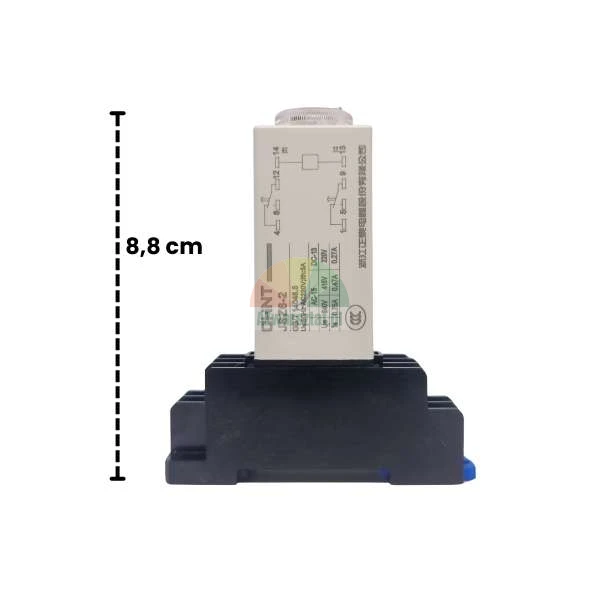 CHNT JSZ6-2 time relay on a black base with a height measurement of 8.8 cm indicated on the left.