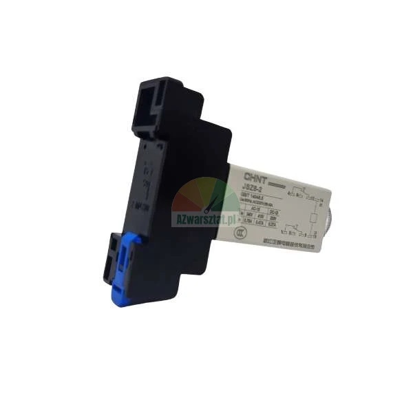CHNT JSZ8-2 time relay with black base and technical diagram.