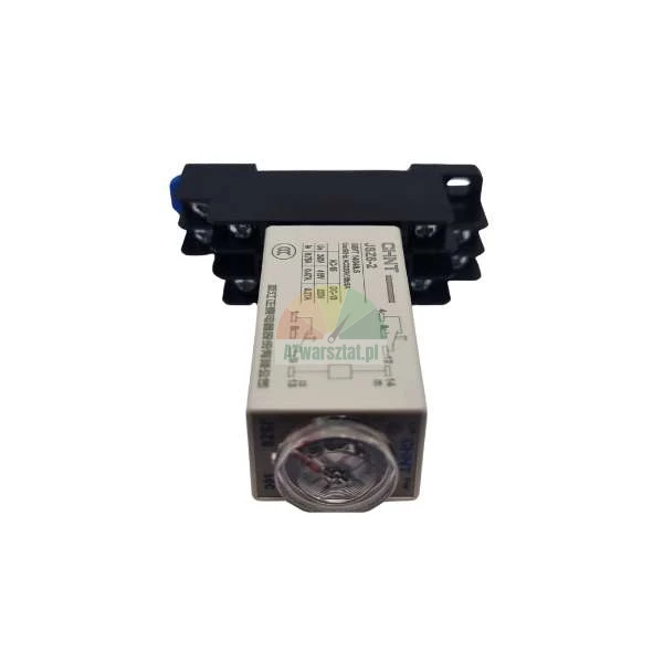 CHINT JSZ6-2 industrial time delay relay with transparent adjustment dial and black socket base