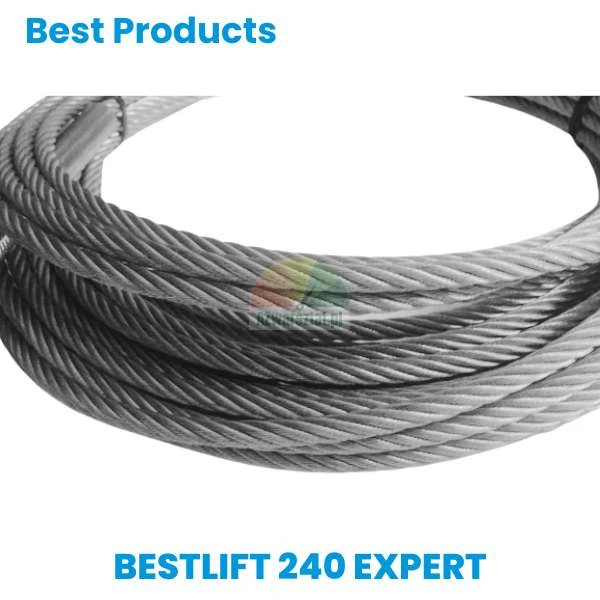 Coiled steel cable for the BEST LIFT 240 EXPERT lift