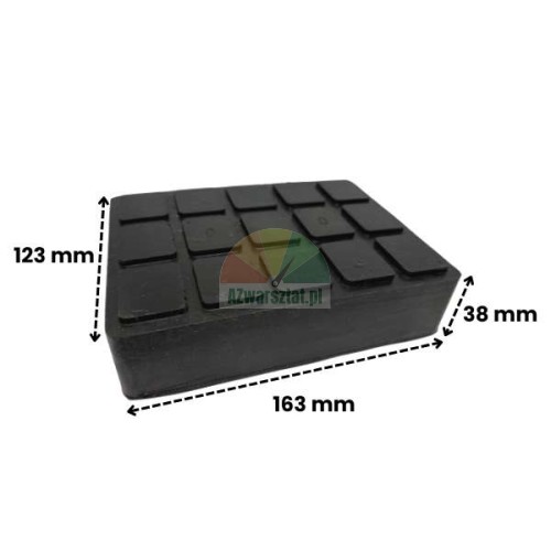 Rubber jack pad for car lift 123x163x38mm
