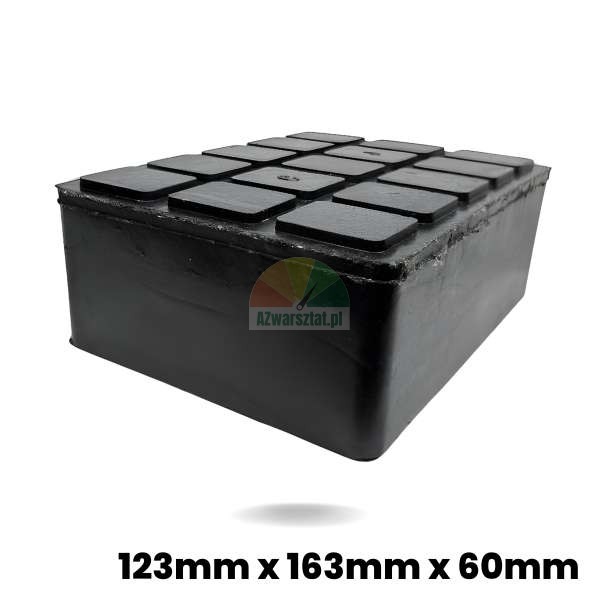 Rubber pad (rubber block) for car jacks 123mmx163mmx60mm