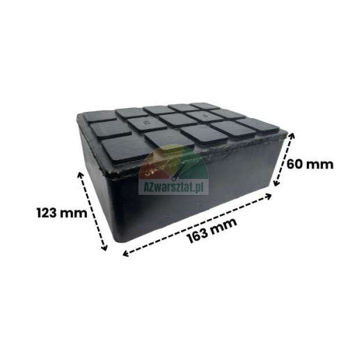 Rubber pad for car lift 123x163x60mm