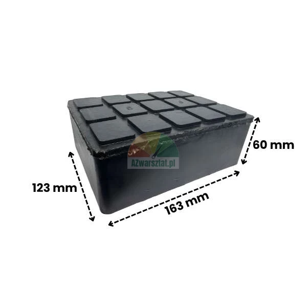Rubber pad for car lift 123x163x60mm