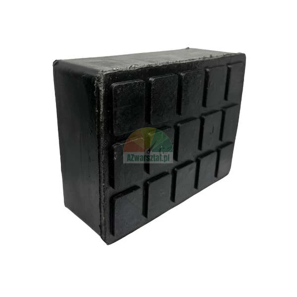 Black rectangular rubber dock bumper with a textured grid surface